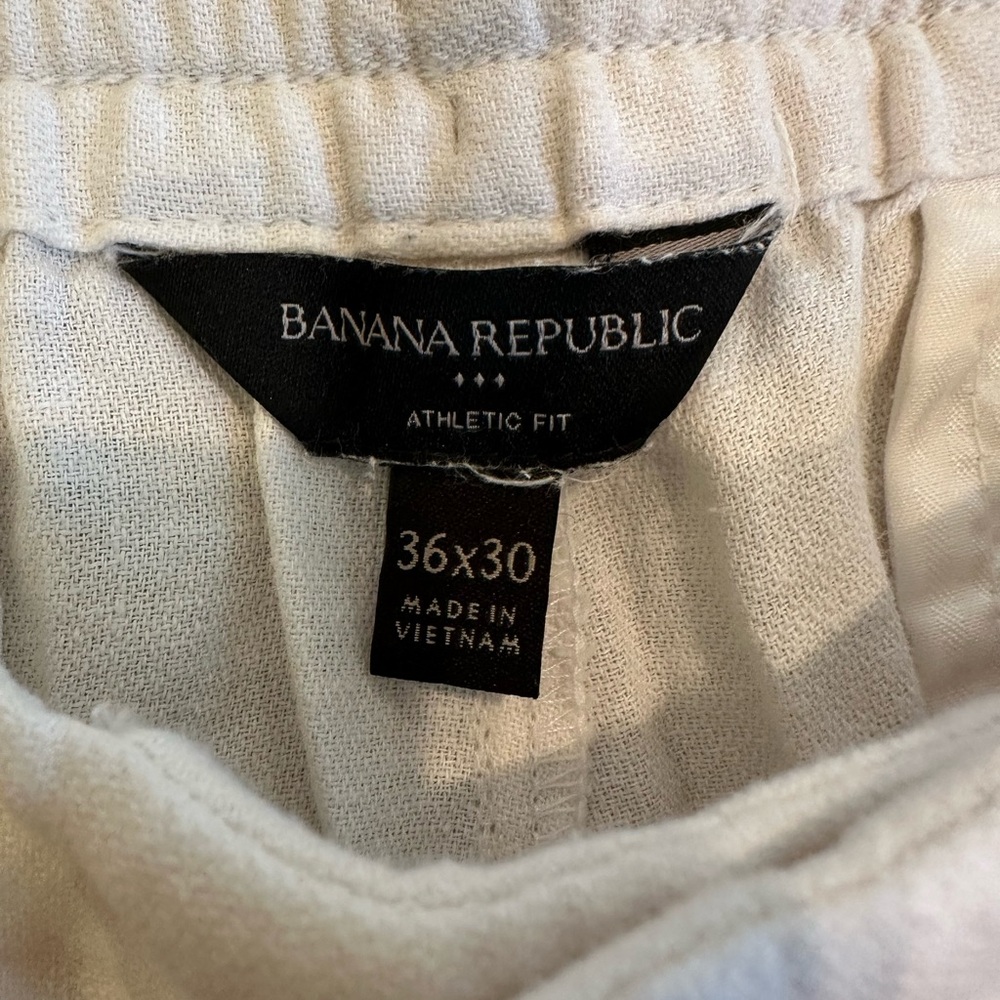 Banana Republic Cream Chinos Classic Athletic Linen 36x30 New without tags - Picture 3 of 3